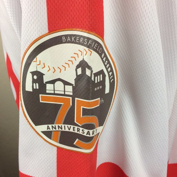 Men's Bakersfield Indians Baseball 75th Anniversary Short Sleeve Shirt #46 Sz S - Picture 3 of 5